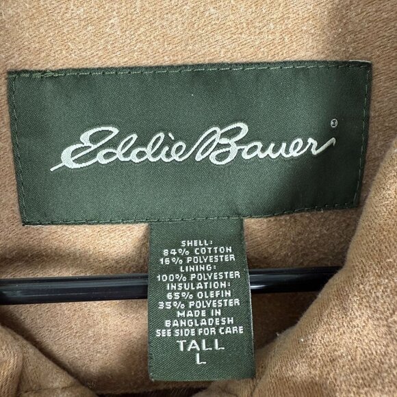 Eddie Bauer Jacket Mens Medium Weight Tan Size Large Tall Holiday 06' - Picture 4 of 10